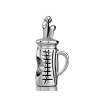 European Beads - golf club bag with silver plated style pandora beads Image.
