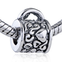 European Beads - heart purse silver plated european beads Image.