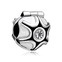 European Beads - spacer clips stopper pitaya silver plated crystal european beads Image.