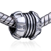 European Beads - round circle design silver plated european beads Image.