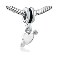 DPC0598: cupids arrow through heart dangle european beads Image.