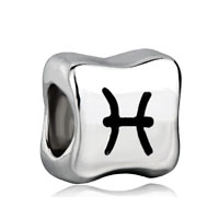 European Beads - zodiac pisces silver plated european beads Image.