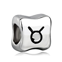 European Beads - zodiac taurus silver plated european beads Image.