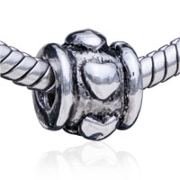 European Beads - heart wheel silver plated european beads Image.