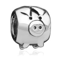  - silver tone cute pig Image.
