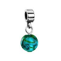 European Beads - murano glass turquoise round dangle european beads all brands charms bracelets Image.