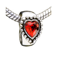 European Beads - garnet heart crystal&amp;nbsp; bracelet crystal european beads Image.