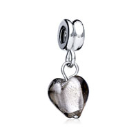 European Beads - murano heart dangle european beads Image.