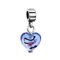 European Beads - murano glass turquoise heart fit dangle european beads all brands charms bracelets Image.