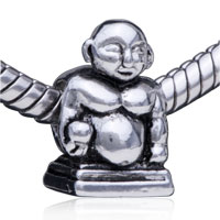 European Beads - muscle man silver plated european beads Image.
