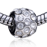 European Beads - april diamond color birthstone silver plated crystal european beads Image.