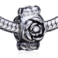 European Beads - flamboyant peony in bloom silver plated european beads Image.