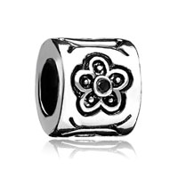 European Beads - clear white crystal diamond accent bundled rose floral all brand silver plated beads charms bracelets Image.