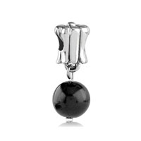 European Beads - black faux pearl dangle european beads Image.