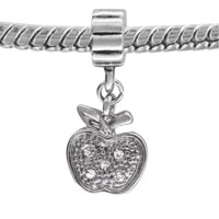 European Beads - apple rhinestone dangle european beads Image.