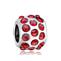 European Beads - january birthstone silver plated crystal european beads Image.