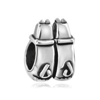 European Beads - twin cat silver plated european beads Image.