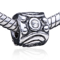 European Beads - spiral rhinestone silver plated european beads Image.