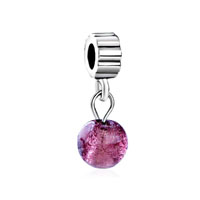 European Beads - amethyst ball dangle european beads Image.