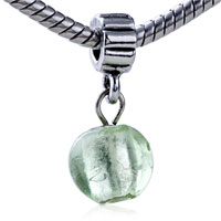 European Beads - aquamarine ball dangle european beads Image.