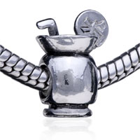 European Beads - beverage glass silver plated european beads Image.