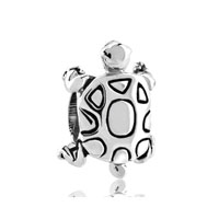 European Beads - turtle silver plated beads charms bracelets Image.