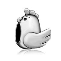 European Beads - chic cock silver plated european beads Image.
