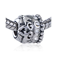 European Beads - crystal brim fire silver plated european beads Image.