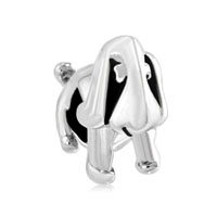 European Beads - cute dog puppy silver plated european beads Image.