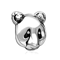 European Beads - cute bear silver plated european beads Image.
