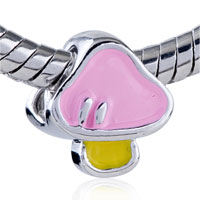 European Beads - pink and orange mushroom european beads Image.