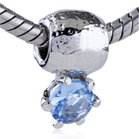 European Beads - march birthstone dangle european beads dpc1406 Image.