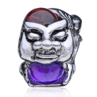 European Beads - monster with january garnet color and february birthstones silver plated crystal european beads Image.