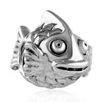 European Beads - fish nemo silver plated european beads Image.