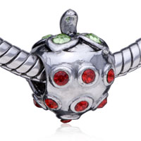 European Beads - birthstone mixture turtle silver plated crystal european beads Image.