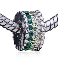 European Beads - may and august birthstone mixture silver plated crystal european beads Image.
