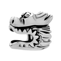 European Beads - chinese dragon silver plated european beads Image.