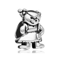 European Beads - bear warrior silver plated european beads Image.