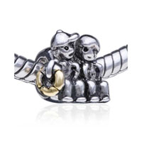 European Beads - sea lover two tone plated european beads Image.