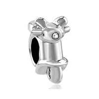 European Beads - modern motorbike silver plated european beads Image.
