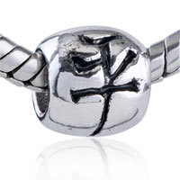 European Beads - chinese character peace silver plated european beads Image.