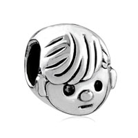 European Beads - curious boy silver plated european beads Image.