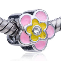 European Beads - pink flower european beads Image.