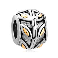 European Beads - golden wheat ear two tone plated european beads Image.