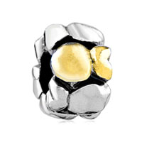 European Beads - bulge two tone plated european beads Image.