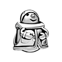 European Beads - snowman happy silver plated european beads Image.