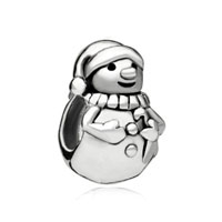 European Beads - snowman silver plated european beads Image.