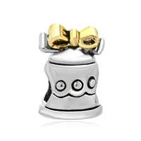 European Beads - christmas bell silver plated european beads Image.