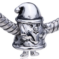 European Beads - santa claus silver plated european beads Image.