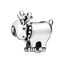 European Beads - antelope deer silver plated beads charms bracelets Image.